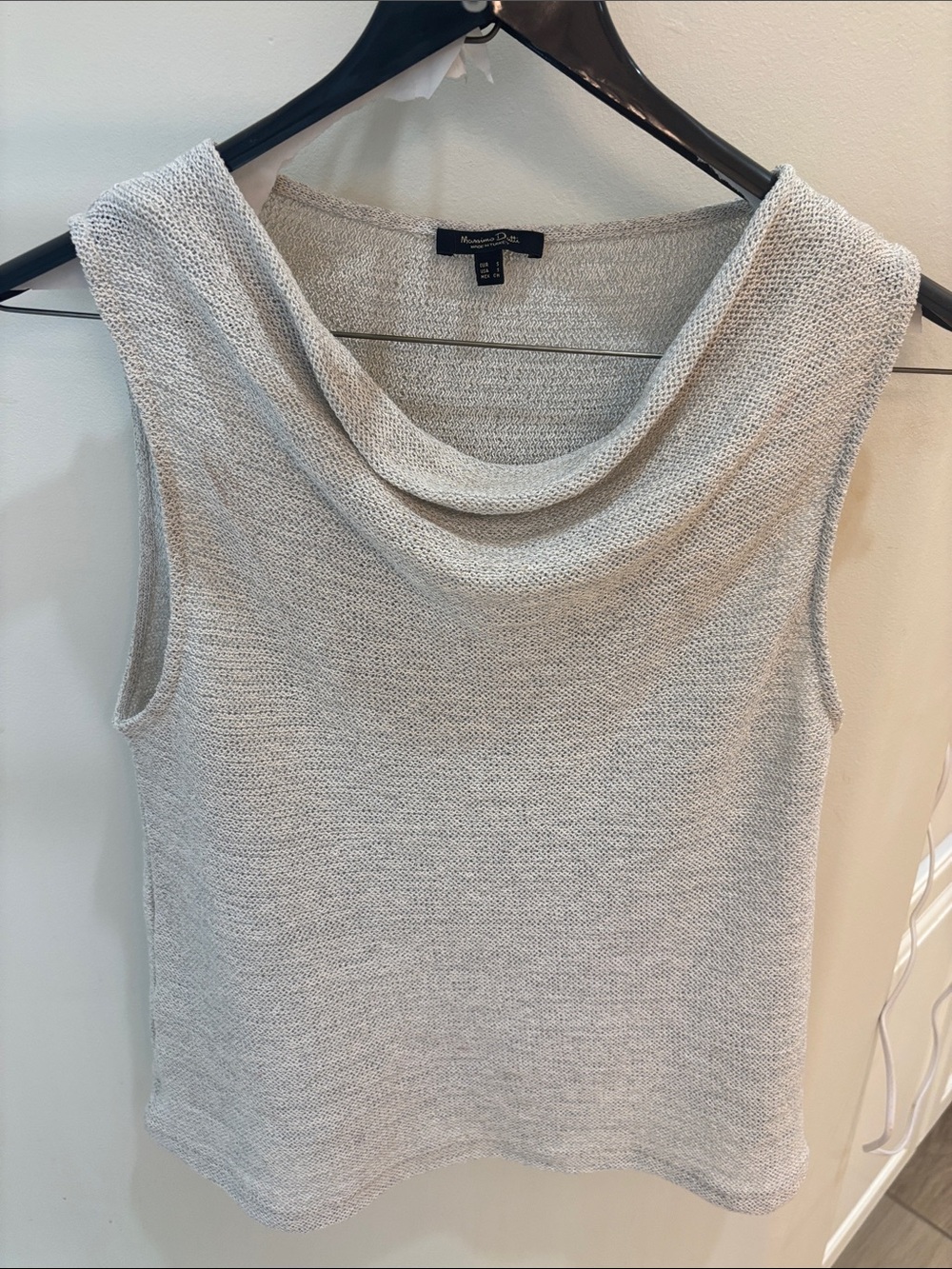 Massimo Dutti Light Gray Sleeveless Cowl Neck Sweater